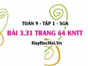 Bài 3.31 trang 64 Toán 9 tập 1 Kết nối tri thức